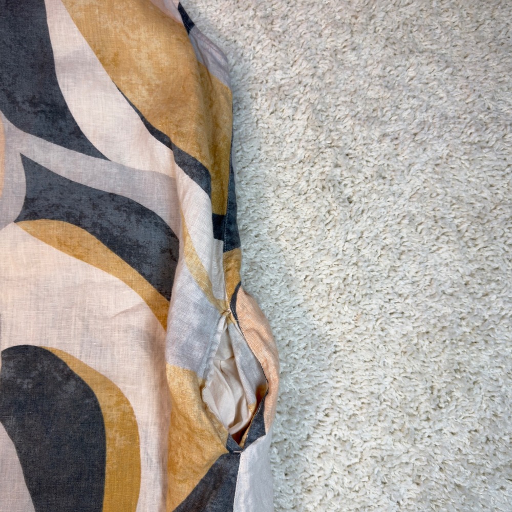 Rachel Zoe Linen Shift Dress Womens Large Multi Color Abstract Swirl Sleeveless - Picture 4 of 13